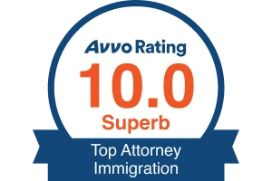 Avvo Rating 10 / Top Attorney Immigration - Badge